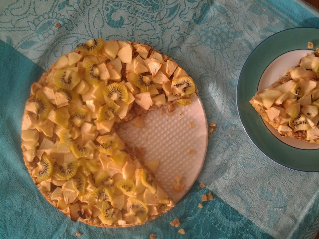 appelkruimelkoek met kiwi